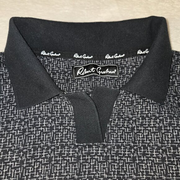 Robert Graham Polo Shirt Men's Size XL Black Pattern Casual Design - Picture 6 of 11